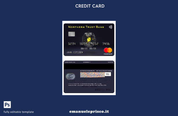 modello mastercard USA Northern Trust Bank in stile verificato